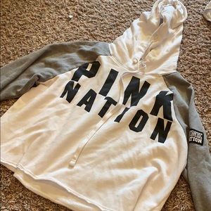 VS pink crop top hoodie